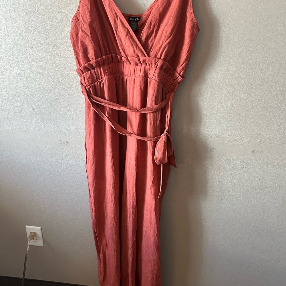 Coral Sleeveless Maxi Jumper